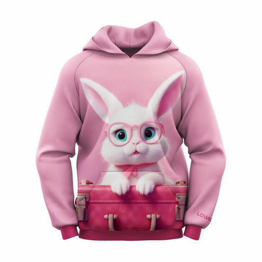 Girls' Kangaroo Printed Polyester Fleece Hoodie