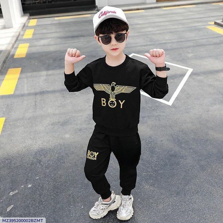 2 Pcs Boy's Cotton Printed Tracksuit