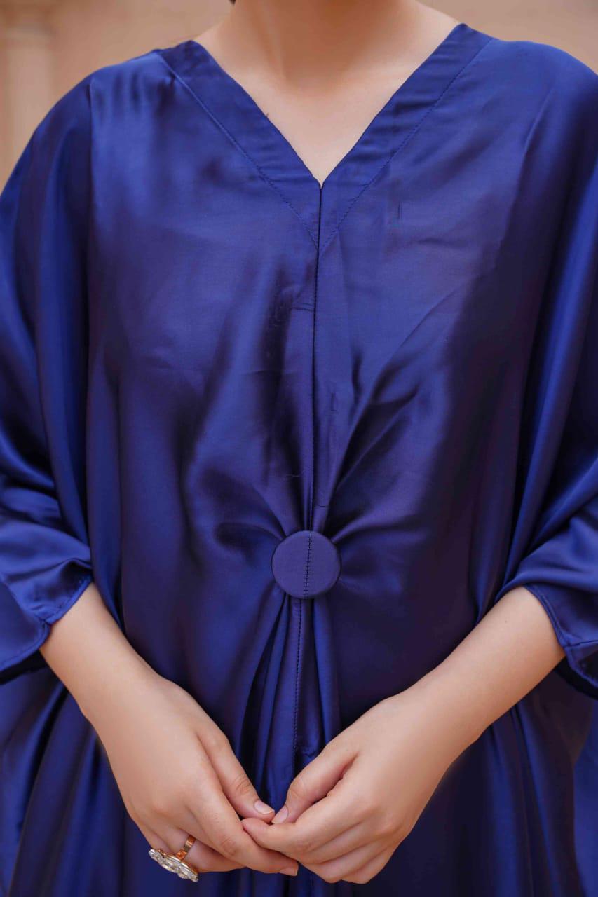 Silk Kaftan Gown Blue